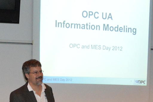 Paul Hunkar giving a presentation at the OPC and MES Day 2012