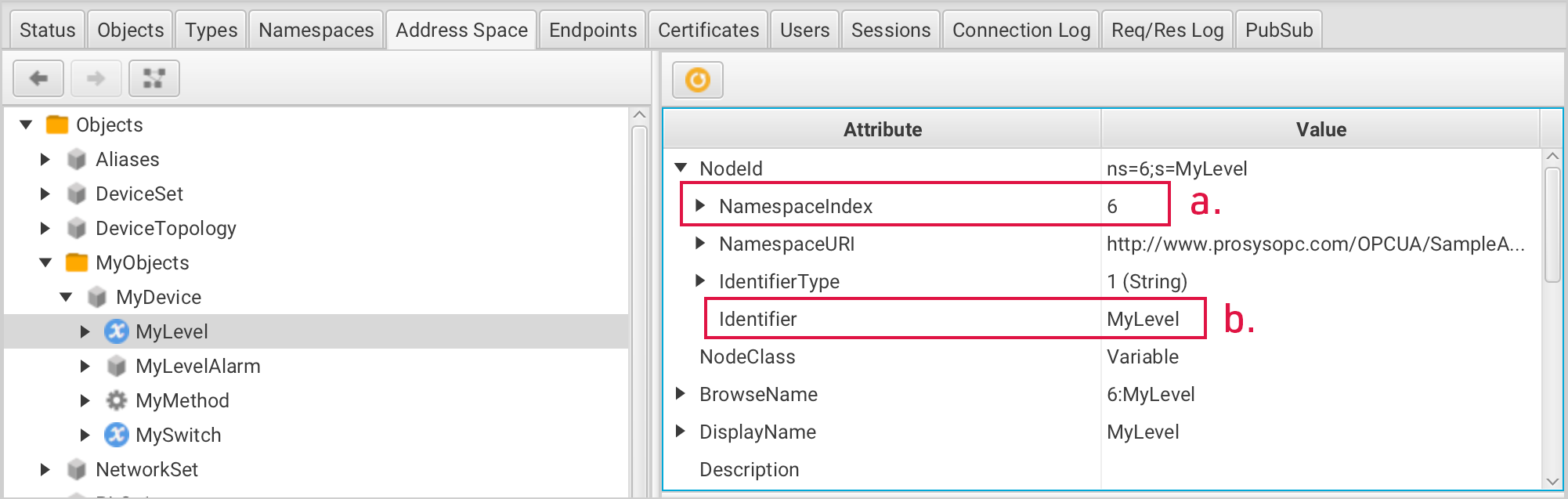 NamespaeIndex and Identifier of a variable